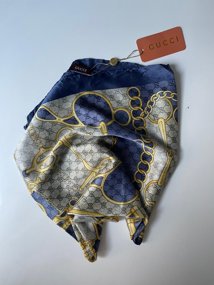 Gucci Vual İpek Zincir Desen Şal