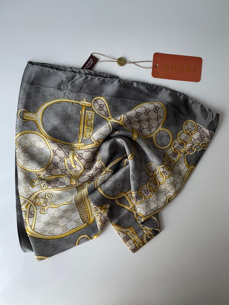 Gucci Vual İpek Zincir Desen Şal