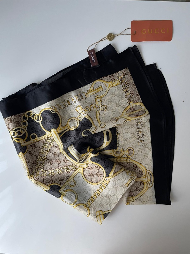 Gucci Vual İpek Zincir Desen Şal
