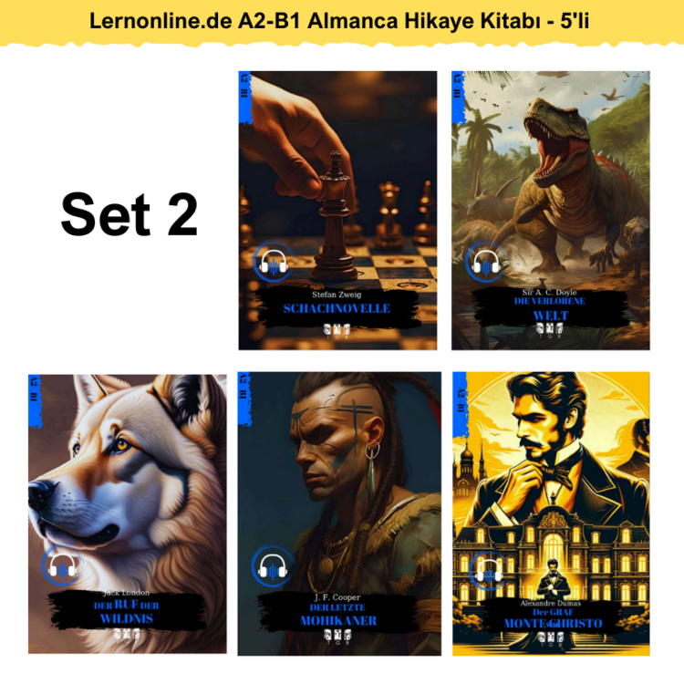 5'li - Lernonline.de A2-B1 Almanca Hikaye Kitabı