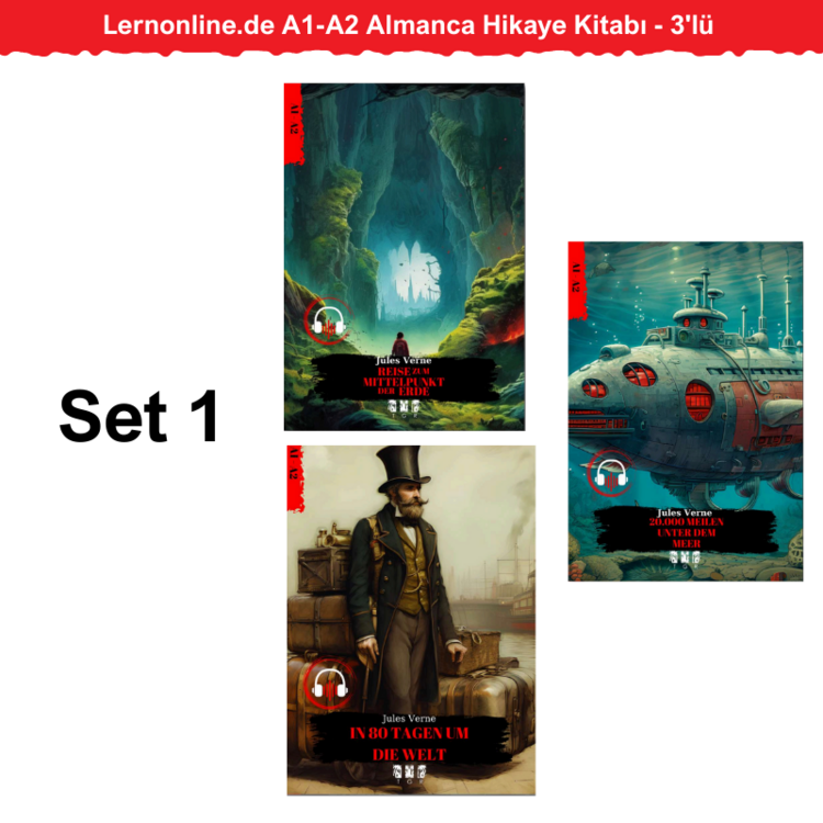3'lü - Lernonline.de A1-A2 Almanca Hikaye Kitabı 