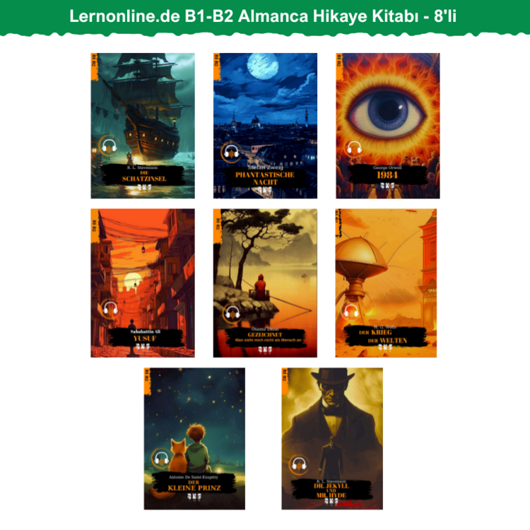 8'li - Lernonline.de B1-B2 Almanca Hikaye Kitabı
