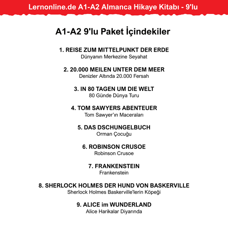 9'lu - Lernonline.de A1-A2 Almanca Hikaye Kitabı