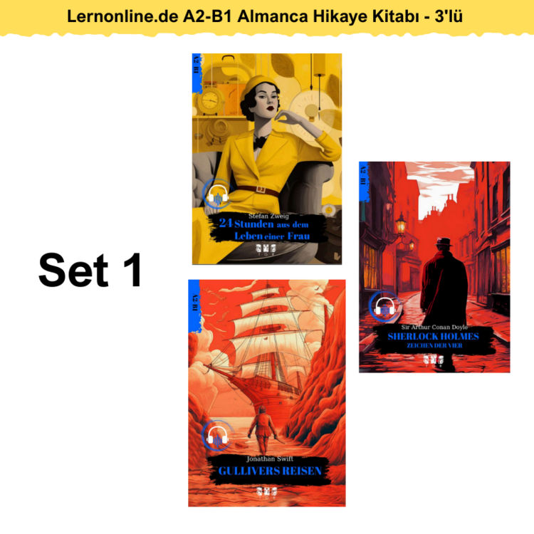 3'lü - Lernonline.de A2-B1 Almanca Hikaye Kitabı