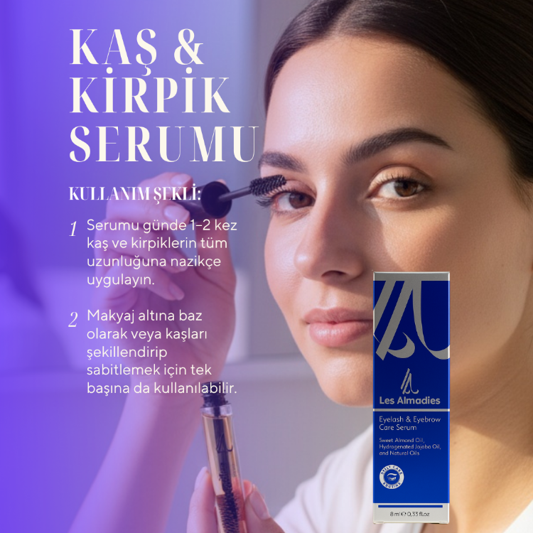 Kaş Kirpik Güçlendirici Serum – Biotin & Peptide Kompleksli | Dökülme Karşıtı 8 ml