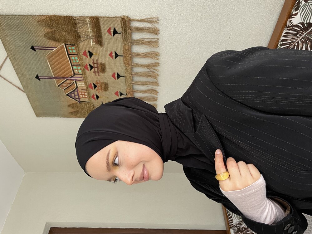 ÇITÇITLI HİJAB BONE-Siyah