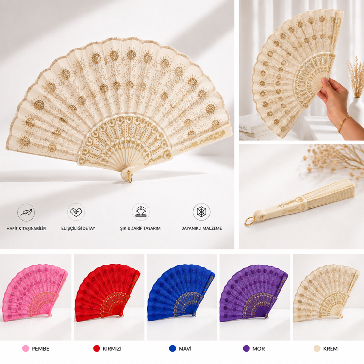 Pullu Vintage Yelpaze