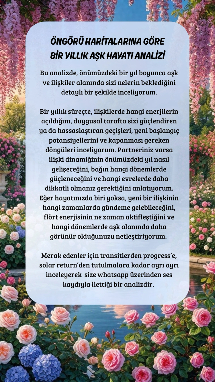 1 yıllık aşk hayatı analizi