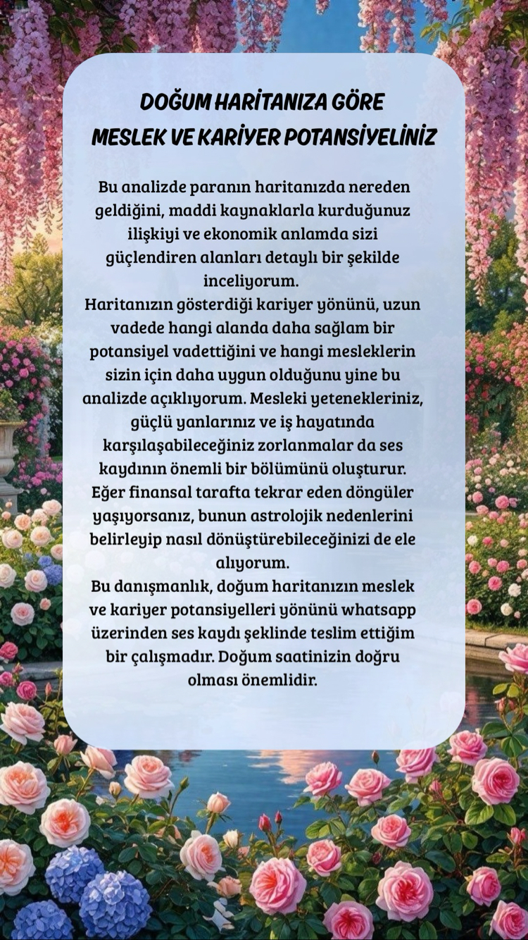 meslek ve kariyer potansiyeliniz