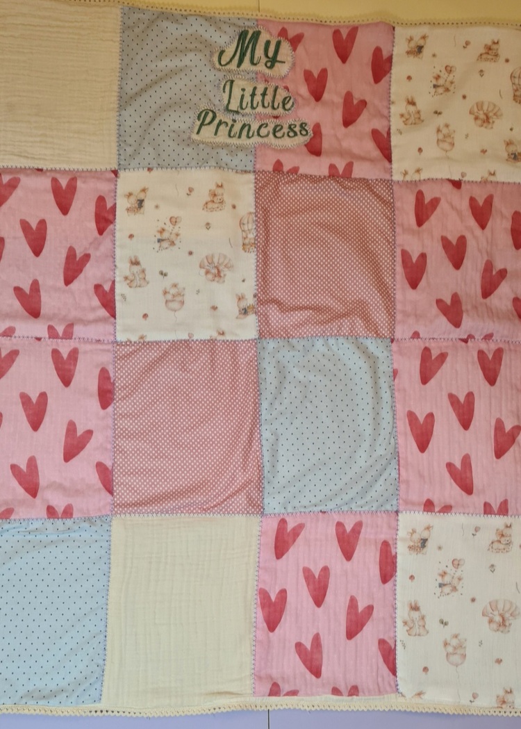 My Little Princess Patchwork Müslin Bebek Battaniyesi
