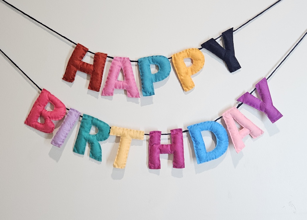 Renkli Keçelerden Happy Birthday Yazılı Doğum Günü, Parti Süsü 1