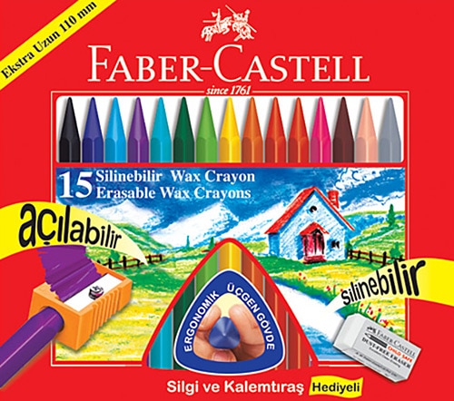 Faber Castell Silinebilir Wax Crayon Mum Boya 15 Li