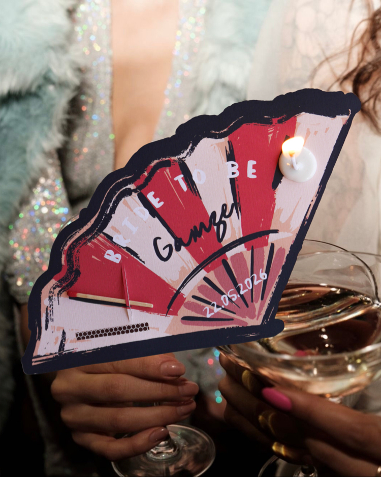 10 ADET”Bride to be -Yelpaze Kesim” Dilek Kartı