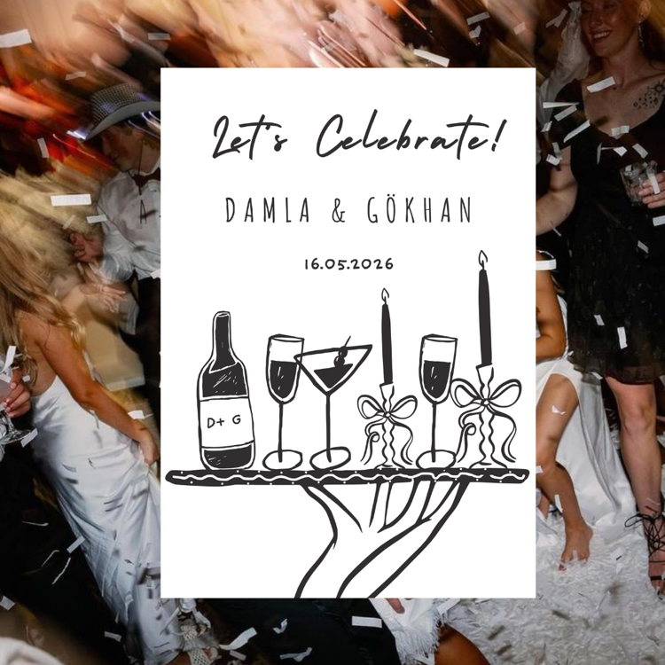 10 ADET “Let’s Celebrate!” Masa Kartı