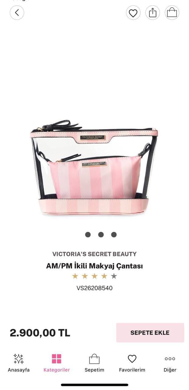 Victorias Secret ikili Makyaj Çantası