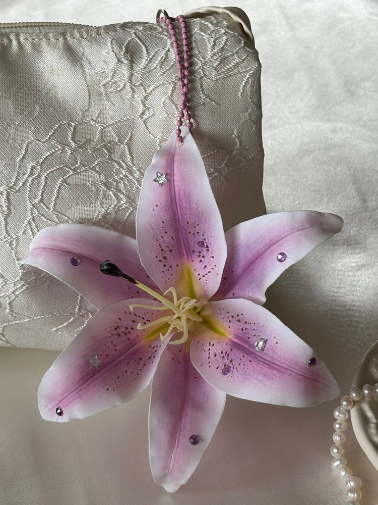 Lilyum Çanta Charmı Pembe Taşlı