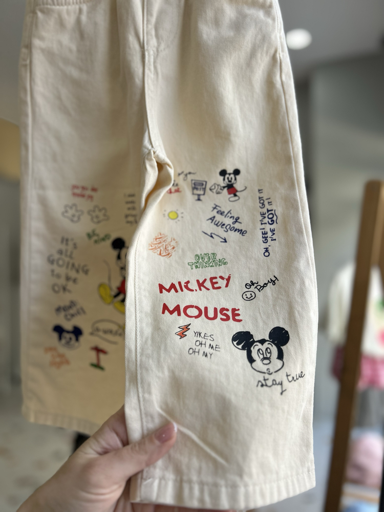 Mickey detaylı pantolon