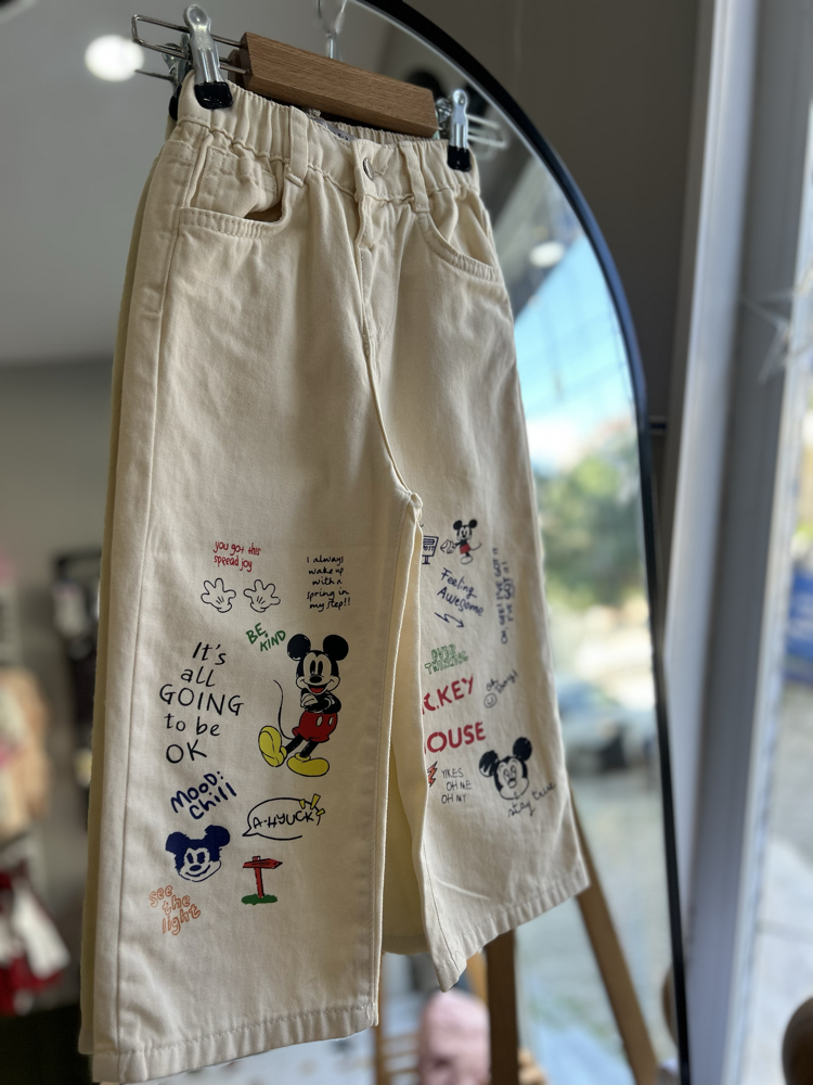 Mickey detaylı pantolon