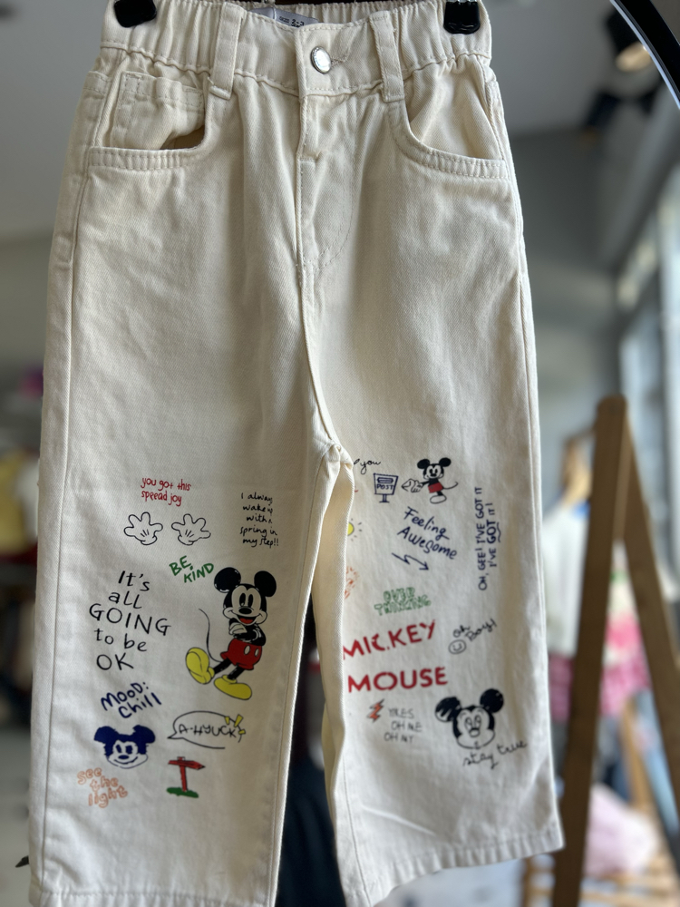 Mickey detaylı pantolon