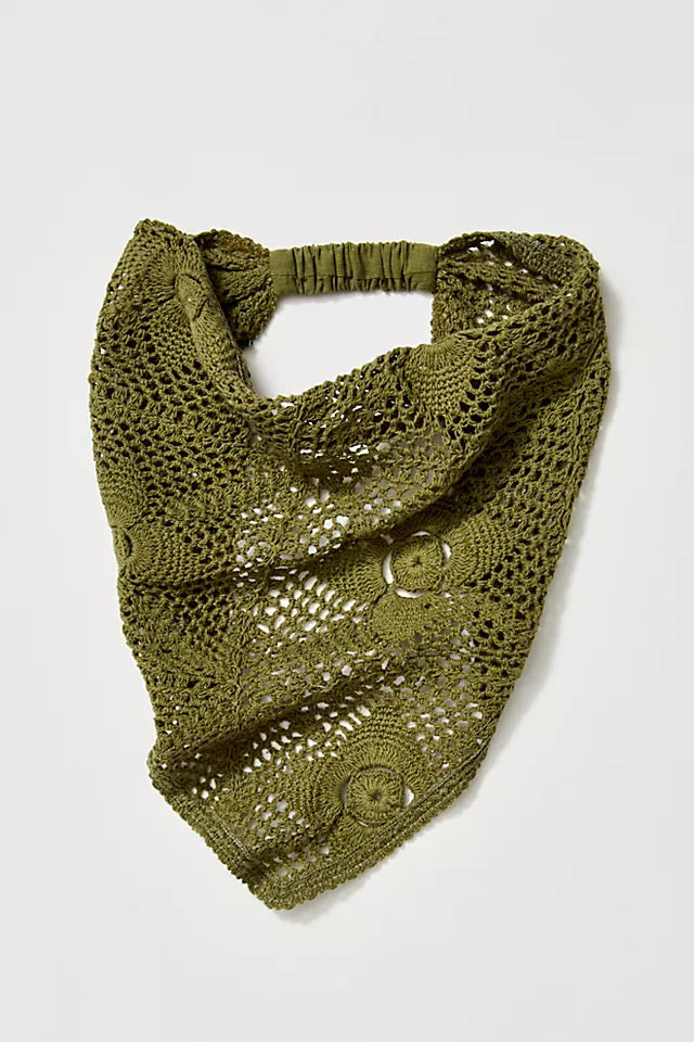 Green Crochet Bandana