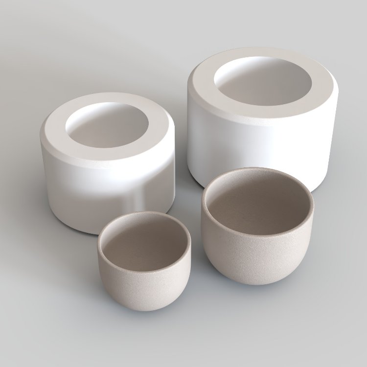 LSET-001 — OVAL KUPA VE FİNCAN SETİ ALÇI KALIPLARI