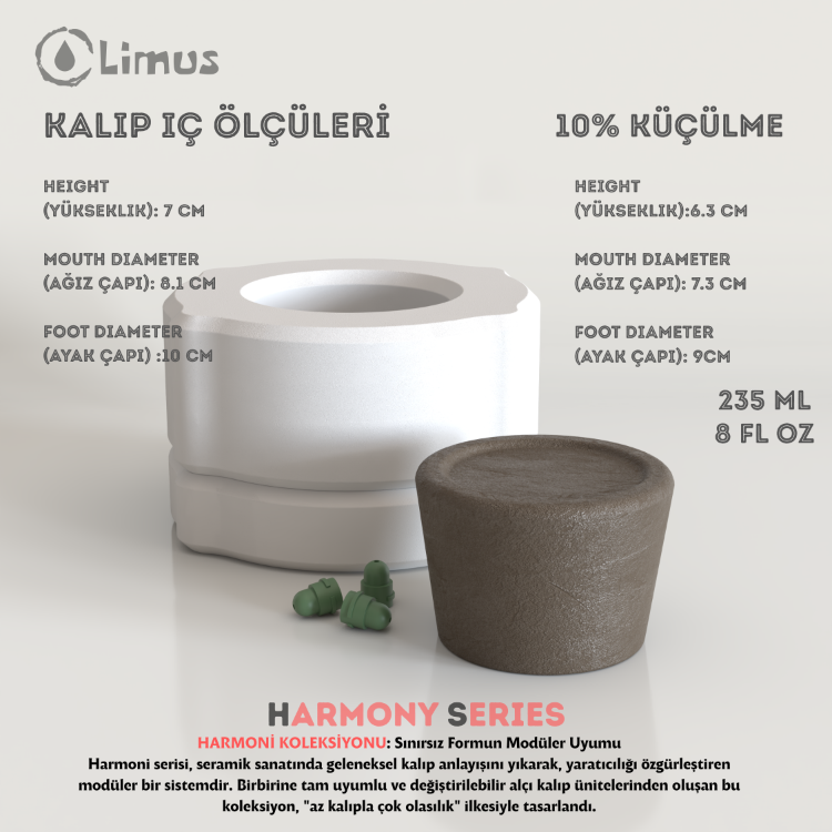 HS-003 HARMONİ SERİSİ KUPA ALÇI KALIBI 