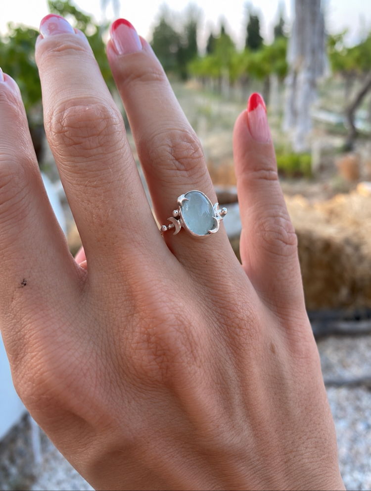 Celestial aquamarine yüzük