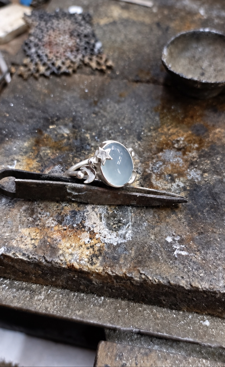 Celestial aquamarine yüzük