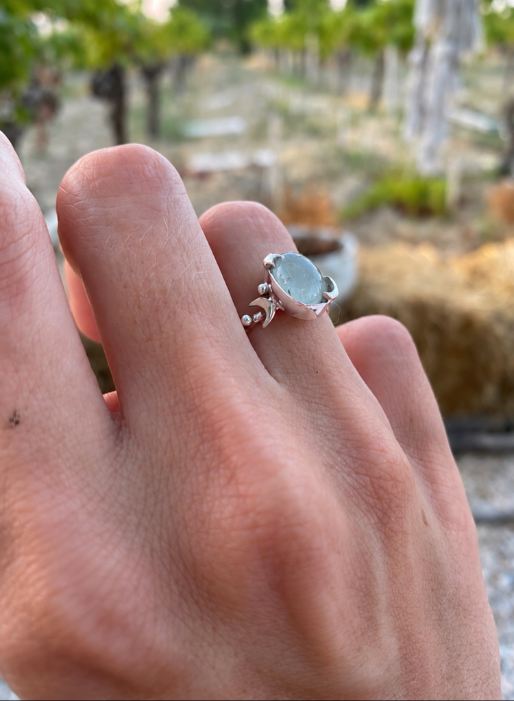 Celestial aquamarine yüzük