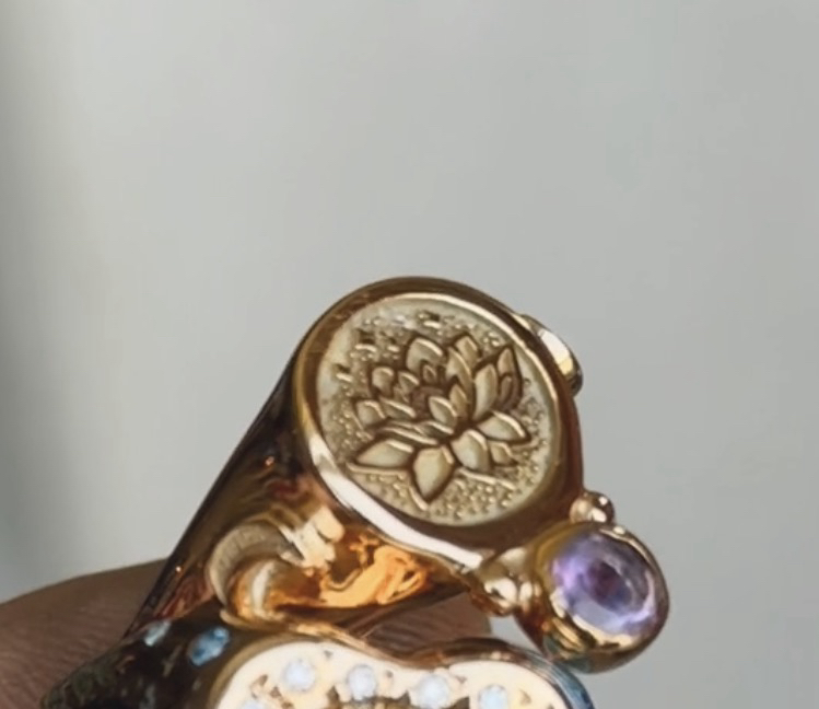 Lotus ametist yüzük
