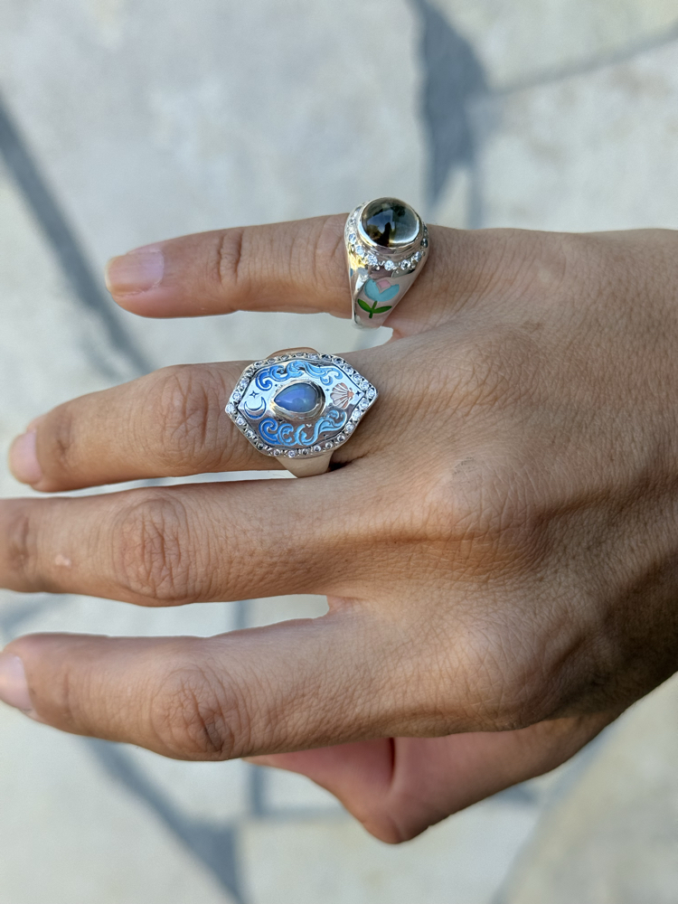 Opal shield yüzük