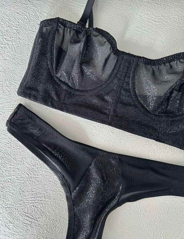 Siyah, Simli Bralet Takım 