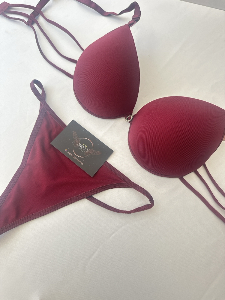 Bordo taşlı takım