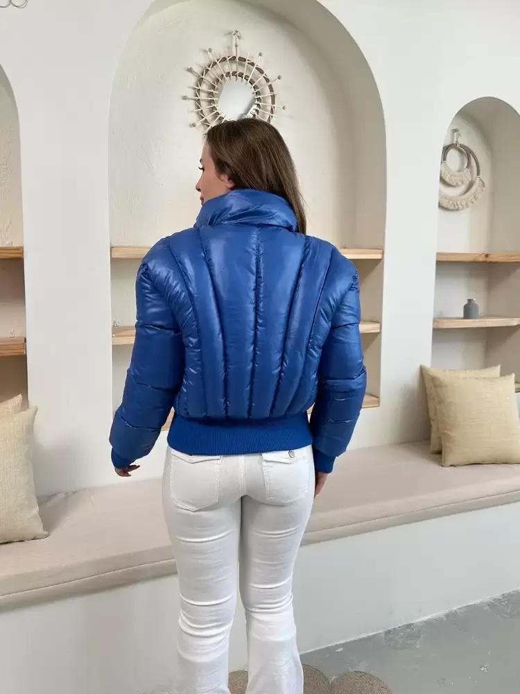 Puffer kısa mont mavi st25534