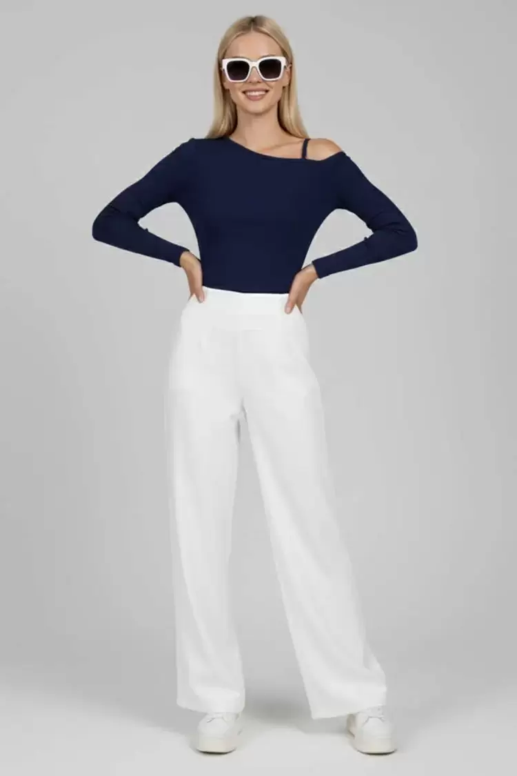 Tek Omuz İpli Bluz Lacivert T4328