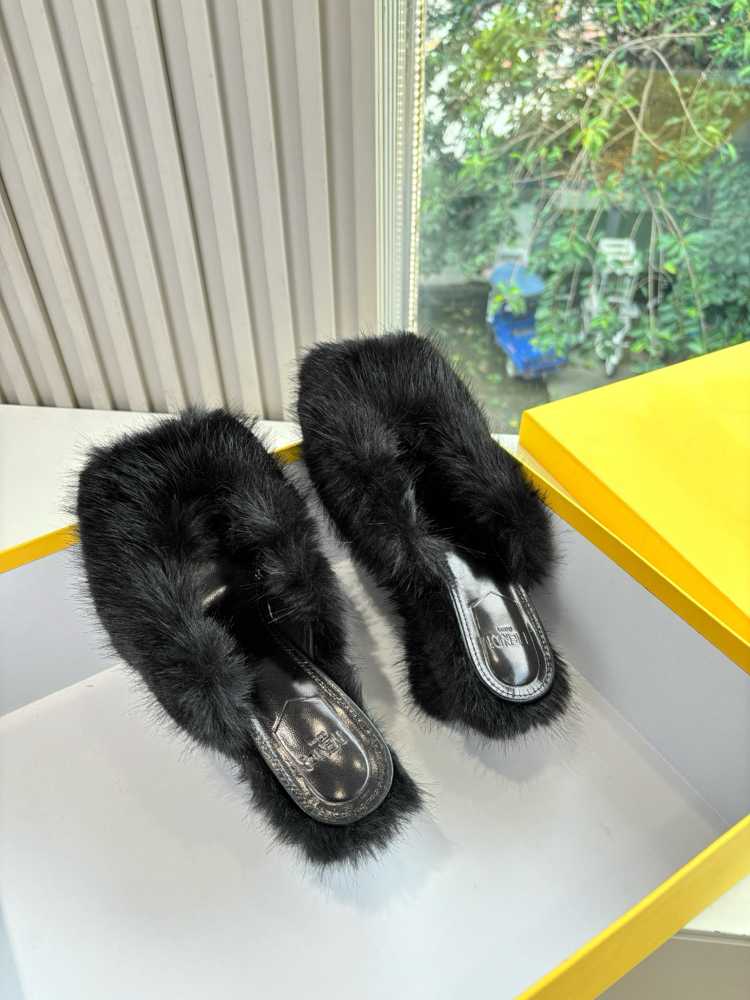 Fendi  süper lüks yüksek topuklu retro peep-toe terlikleri