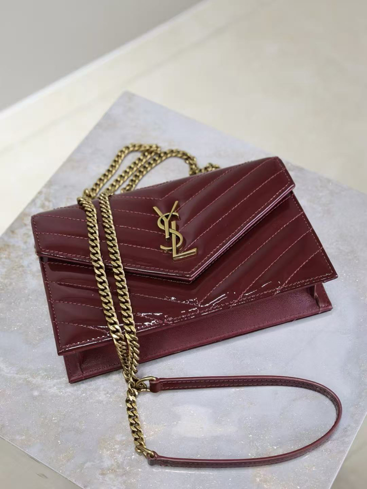 YSL Kate Patent Bordeaux