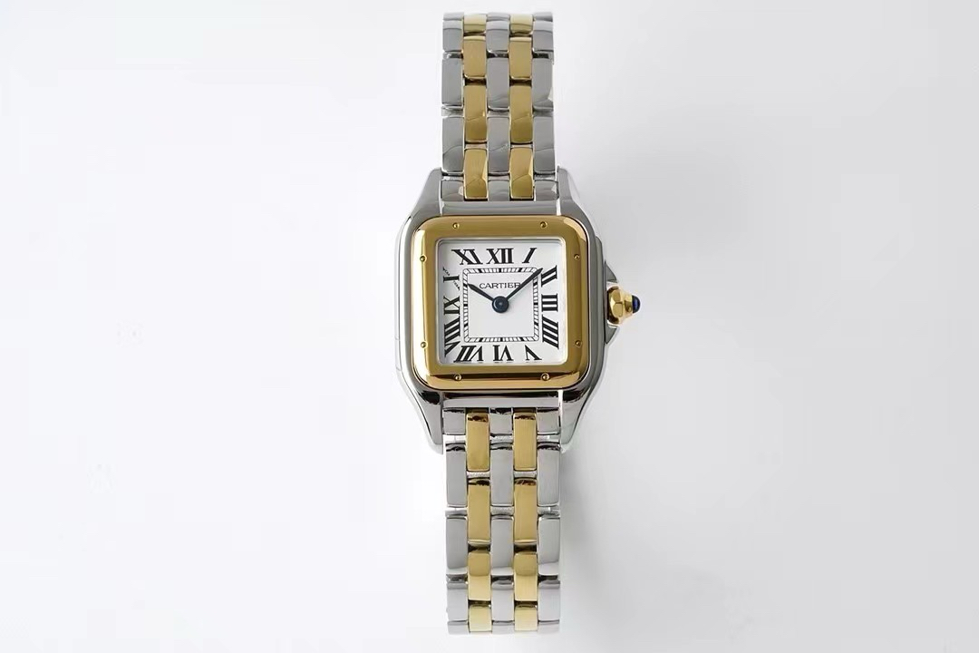 CARTIER KARE KASA METAL SAAT İki Renk (Çelik & Sarı Altın Tonu)
