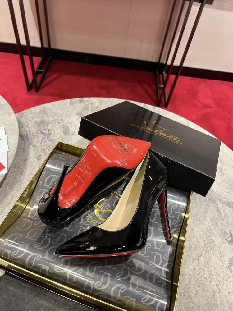 christian louboutin ayakkabi siyah rugan topuk 12 cm