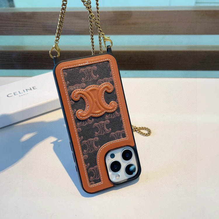 PHONE POUCH IN Triomphe Kanvas ve Kuzu Derisi Telefon Kesesi