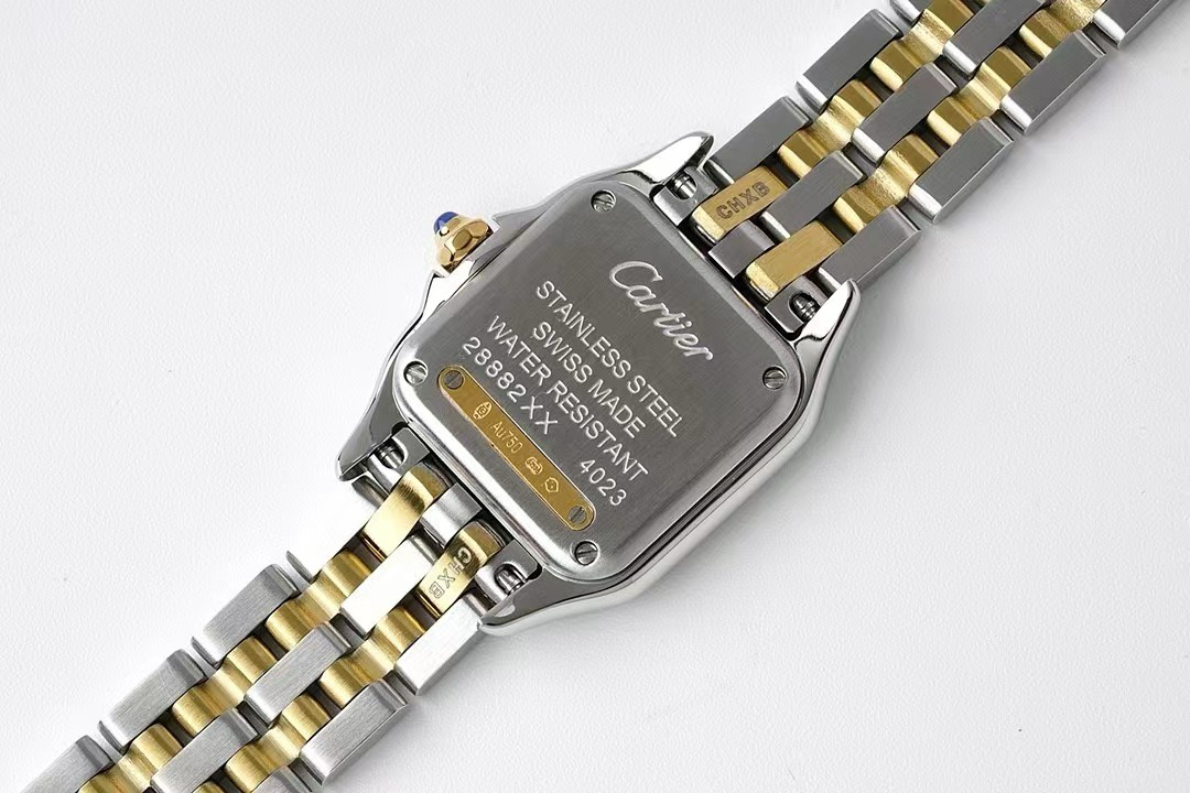 CARTIER KARE KASA METAL SAAT İki Renk (Çelik & Sarı Altın Tonu)