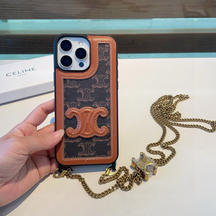 PHONE POUCH IN Triomphe Kanvas ve Kuzu Derisi Telefon Kesesi