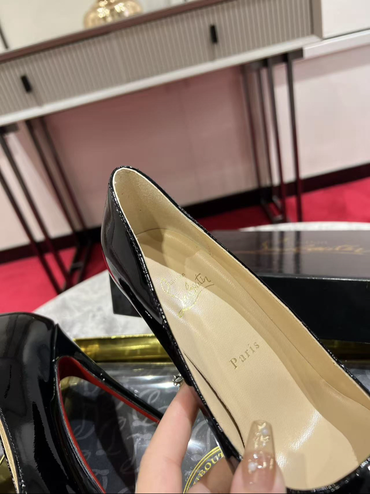 christian louboutin ayakkabi siyah rugan topuk 12 cm