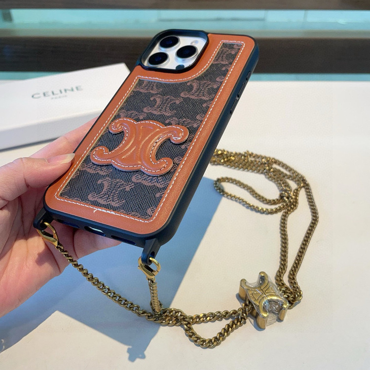 PHONE POUCH IN Triomphe Kanvas ve Kuzu Derisi Telefon Kesesi