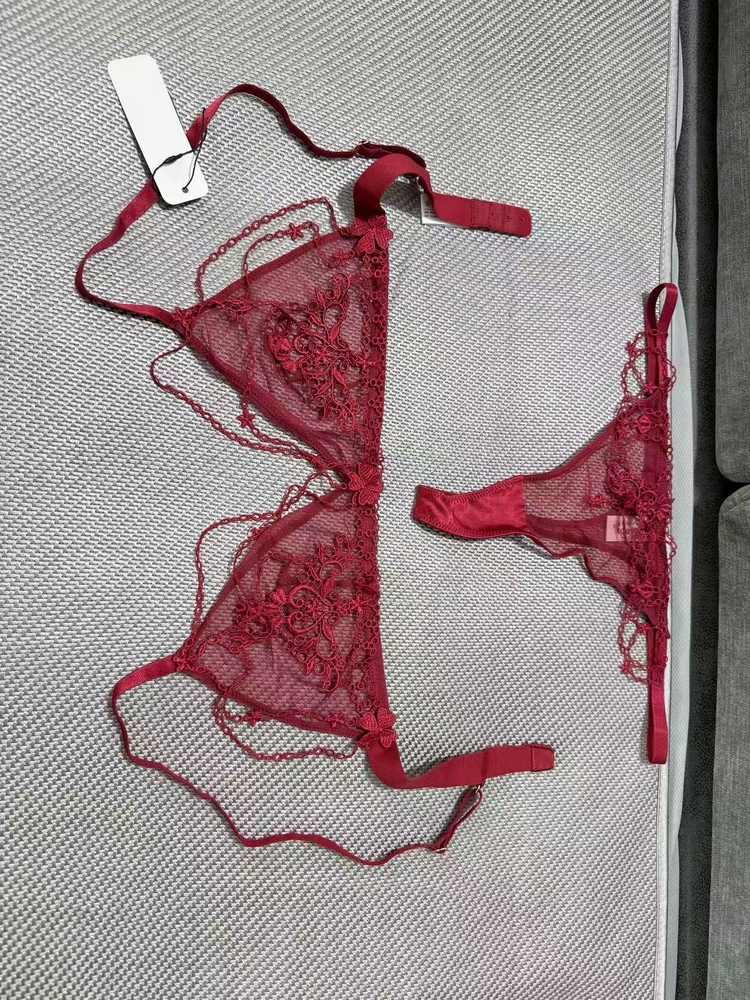 Ürün İsmi: Tutkulu Kırmızı Nakışlı Lingerie Seti