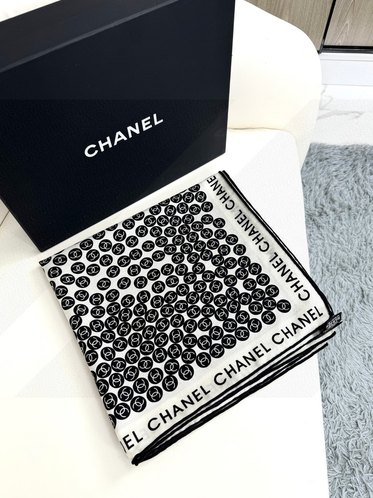 Chanel Monogram Logolu İpek/Kaşmir Şal