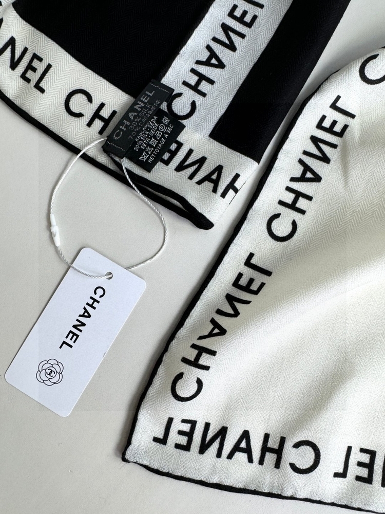 Chanel Monogram Logolu İpek/Kaşmir Şal