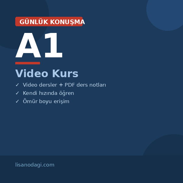 A1 Günlük Konuşma — Video Kurs