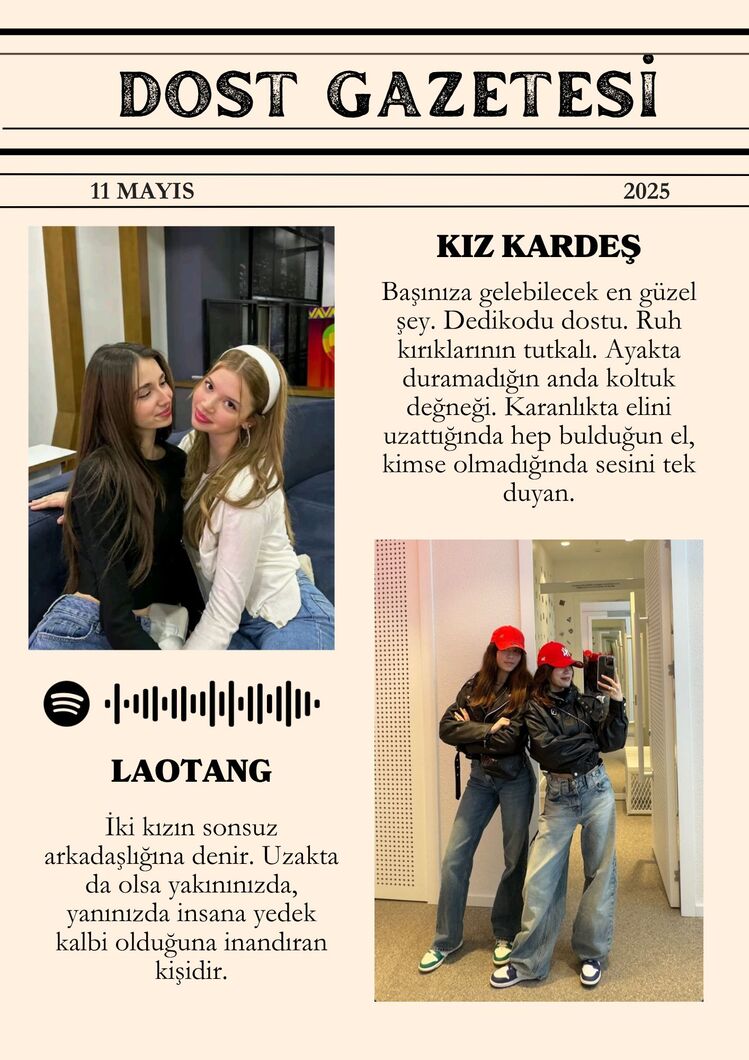 Spotify Kodlu Dost Gazetesi (ÇERÇEVESİZ)