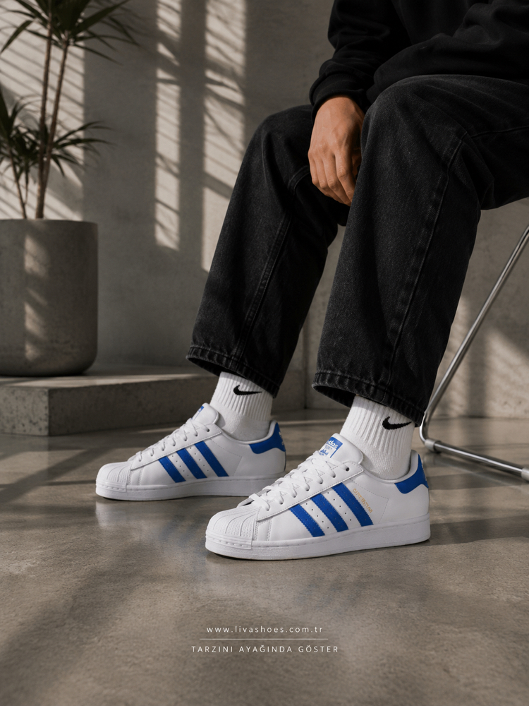 ADİDAS SUPERSTAR WHİTE BLUE